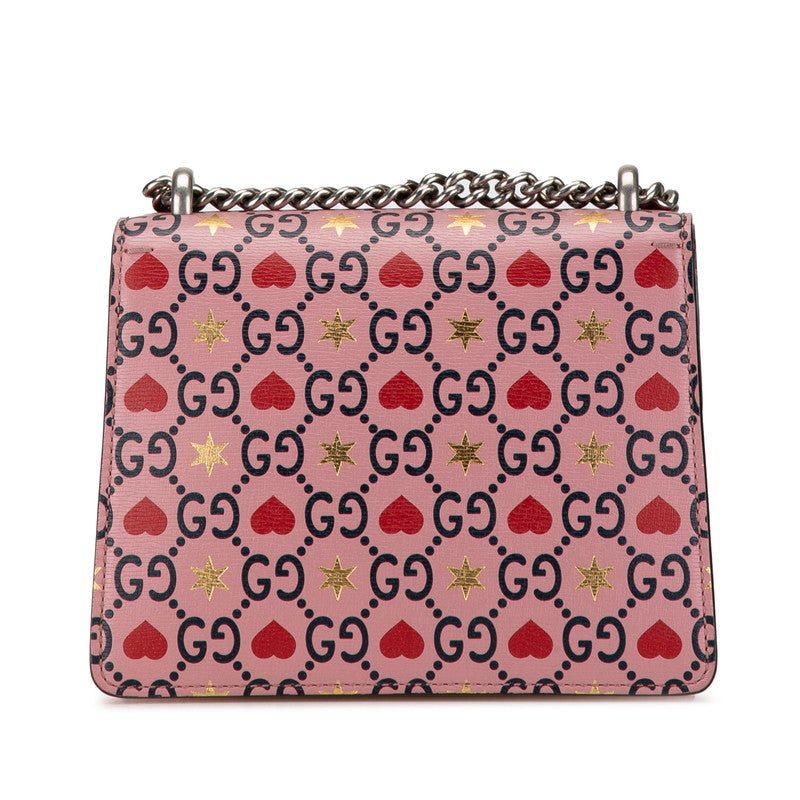 Gucci Dionysus Heart Chain Shoulder Bag 421970 Pink Leather in Very Good Condition