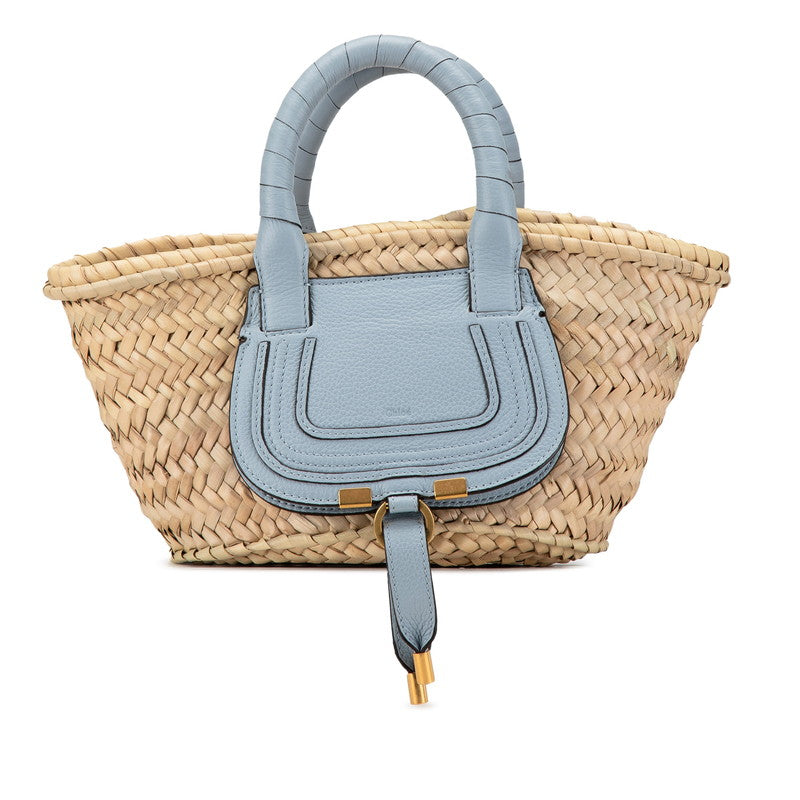 Chloe Marcie Mini Basket Bag Raffia Leather