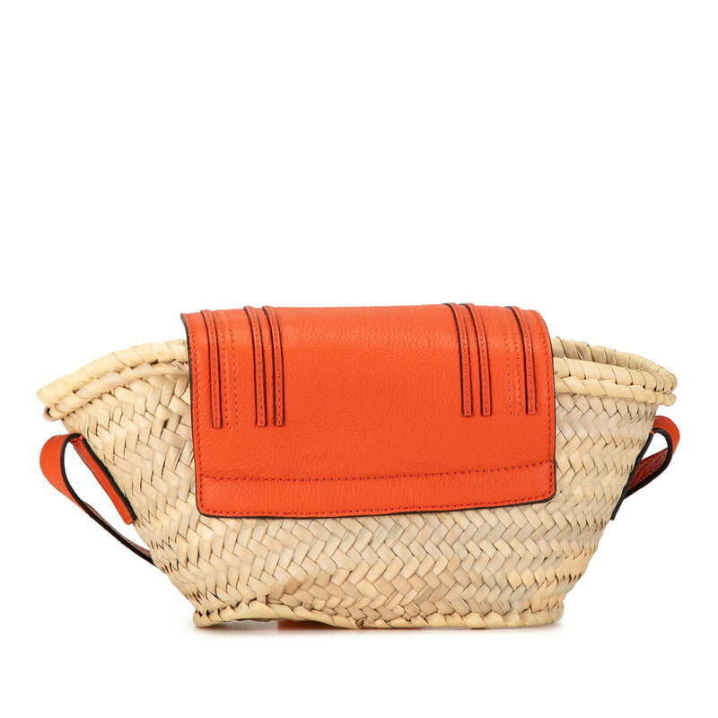 Chloe Marcie Small Raffia Leather Crossbody Shoulder Bag