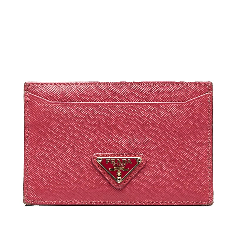 Prada Leather Card Case Pink in Very Good Condition