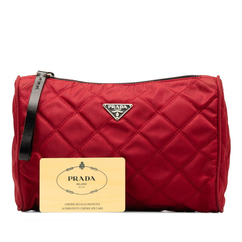 Prada Nylon Leather Quilted Pouch MV599