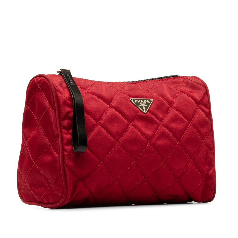 Prada Nylon Leather Quilted Pouch MV599