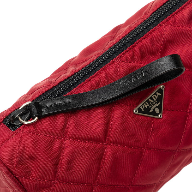 Prada Nylon Leather Quilted Pouch MV599