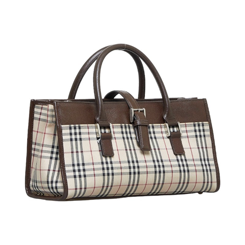 Burberry Check Handbag Canvas Handbag in Fair condition