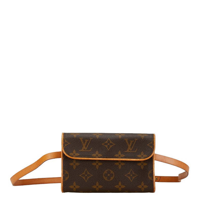 Louis Vuitton Monogram Pochette Florentine Waist Bag M51855 Brown PVC Leather in Good Condition