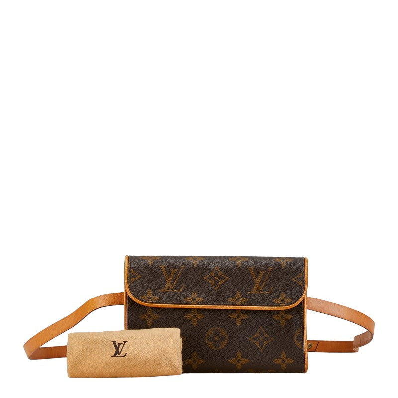 Louis Vuitton Monogram Pochette Florentine Waist Bag M51855 Brown PVC Leather