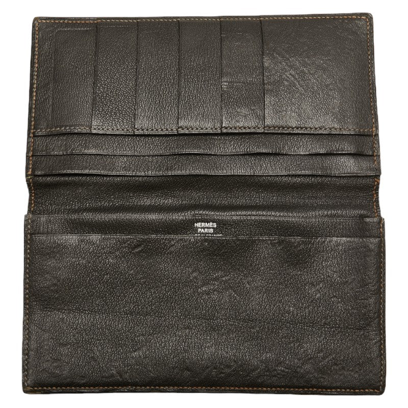 Hermes Alligator Long Wallet Black Used in Good Condition