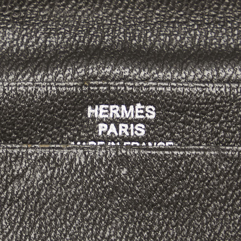 Hermes Alligator Long Wallet Black Used in Good Condition