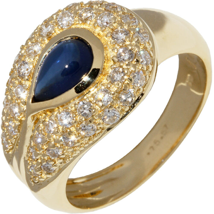 K18YG Sapphire Diamond Ring