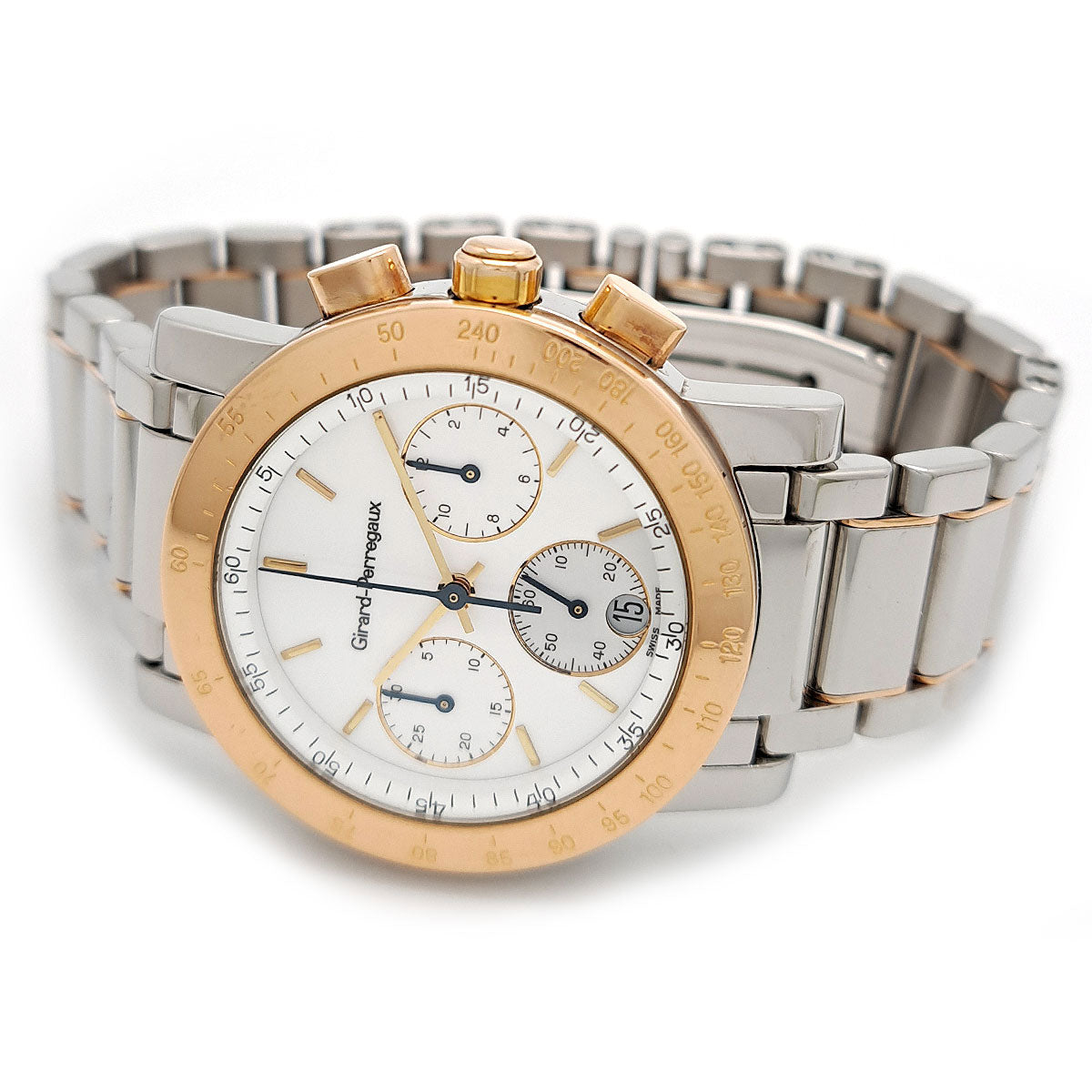 Girard-Perregaux 7001 Chronograph 7700 Quartz Watch, Stainless Steel & Gold Plated, Men's (Pre-owned) 7700.0