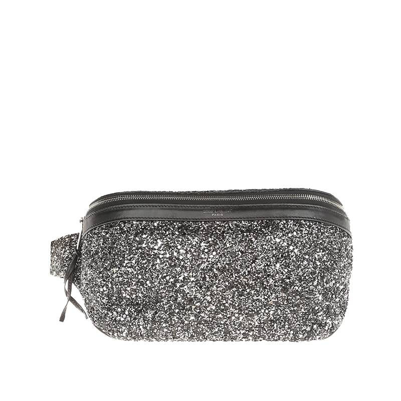 Yves Saint Laurent Glitter Waist Bag Leather Shoulder Bag 505671 in Great Condition