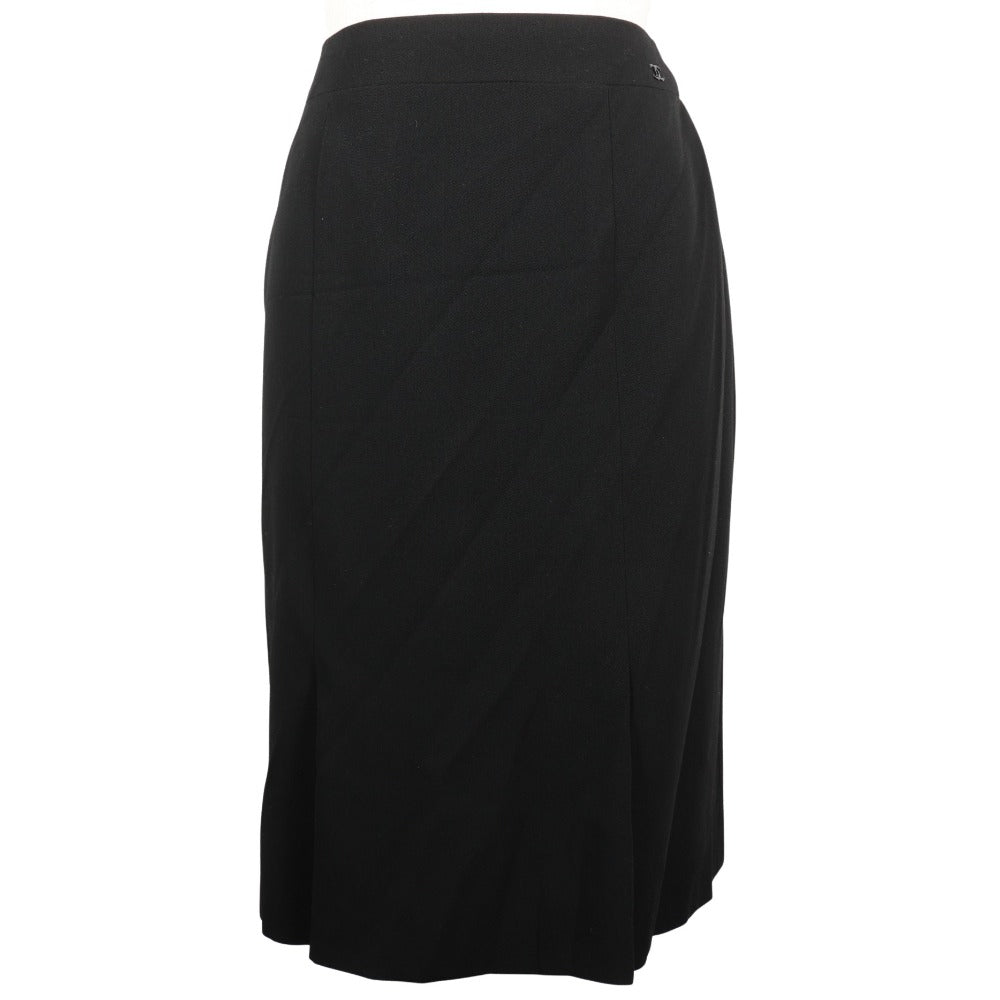 Chanel Wool Skirt Black Used