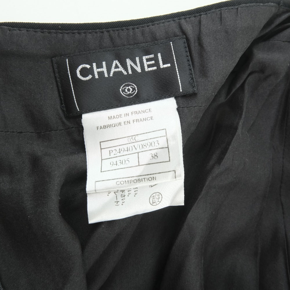 Chanel Wool Skirt Black Used