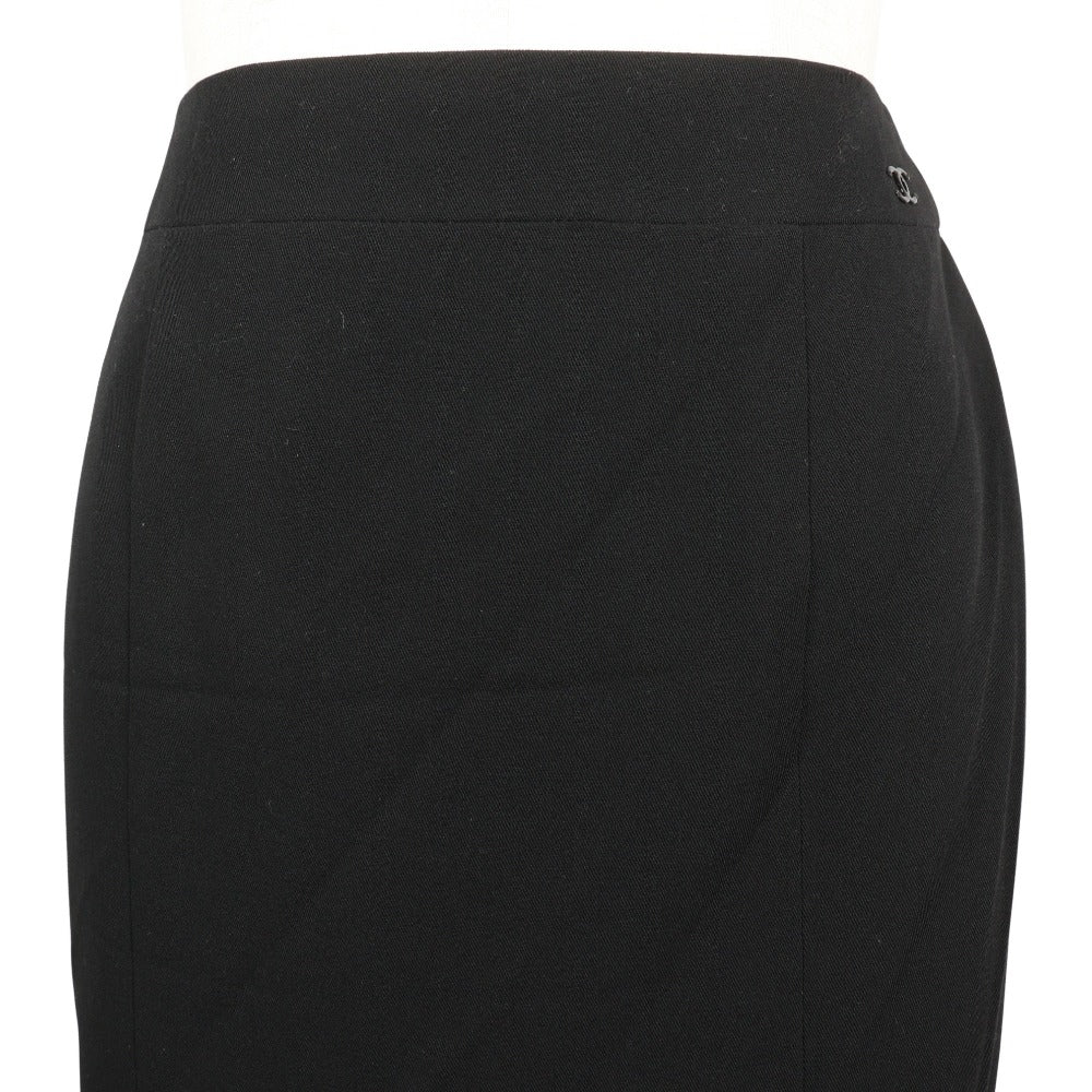 Chanel Wool Skirt Black Used