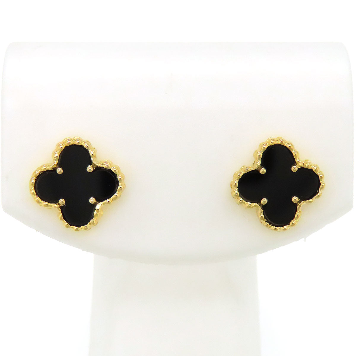 18k Gold Vintage Alhambra Onyx Earrings VCARA44900