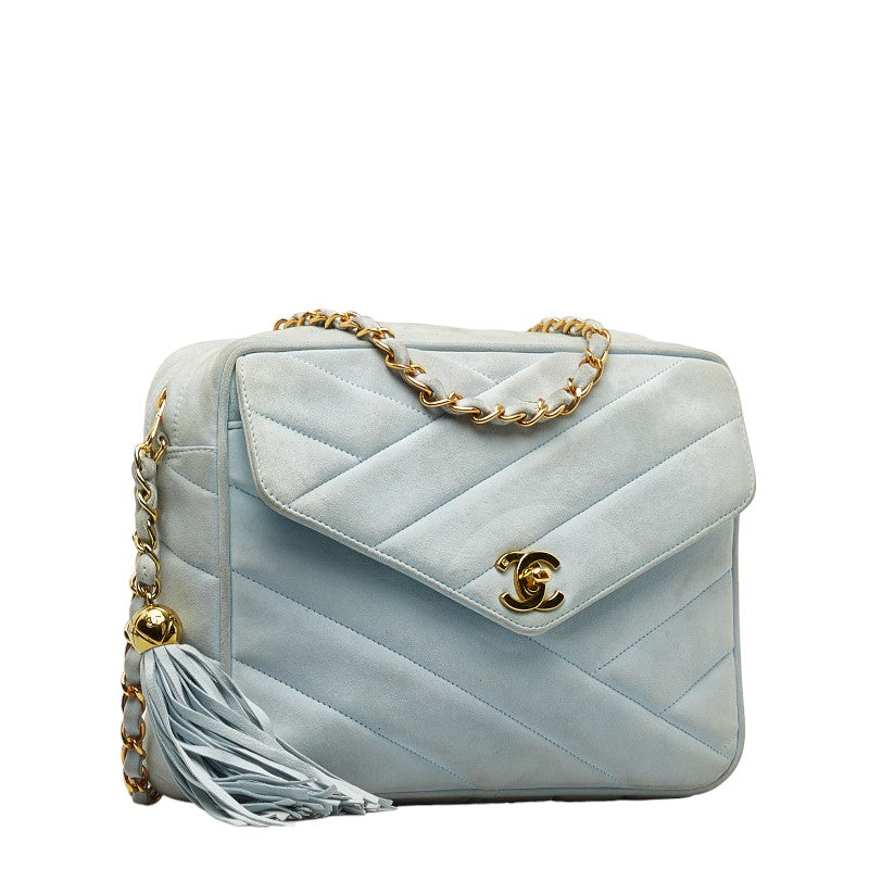 Chanel CC Suede Camera Bag  Shoulder Bag Suede in Fair condition