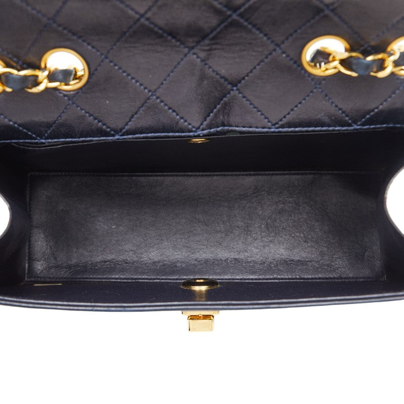 Chanel Two-Tone Leather Chain Shoulder Bag in Good Condition