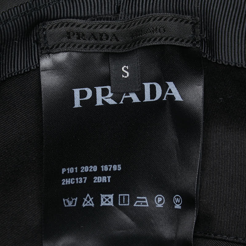 Prada Re-Nylon Bucket Hat Size S Black Nylon in Great Condition