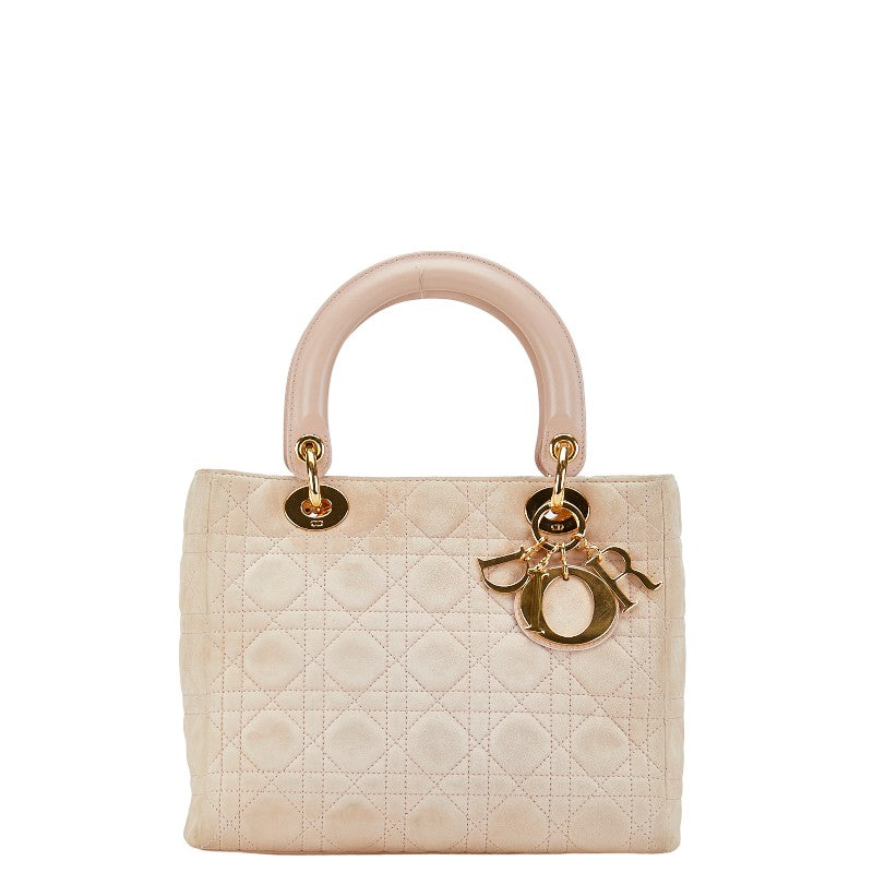 Dior Suede Lady Dior Cannage Handbag