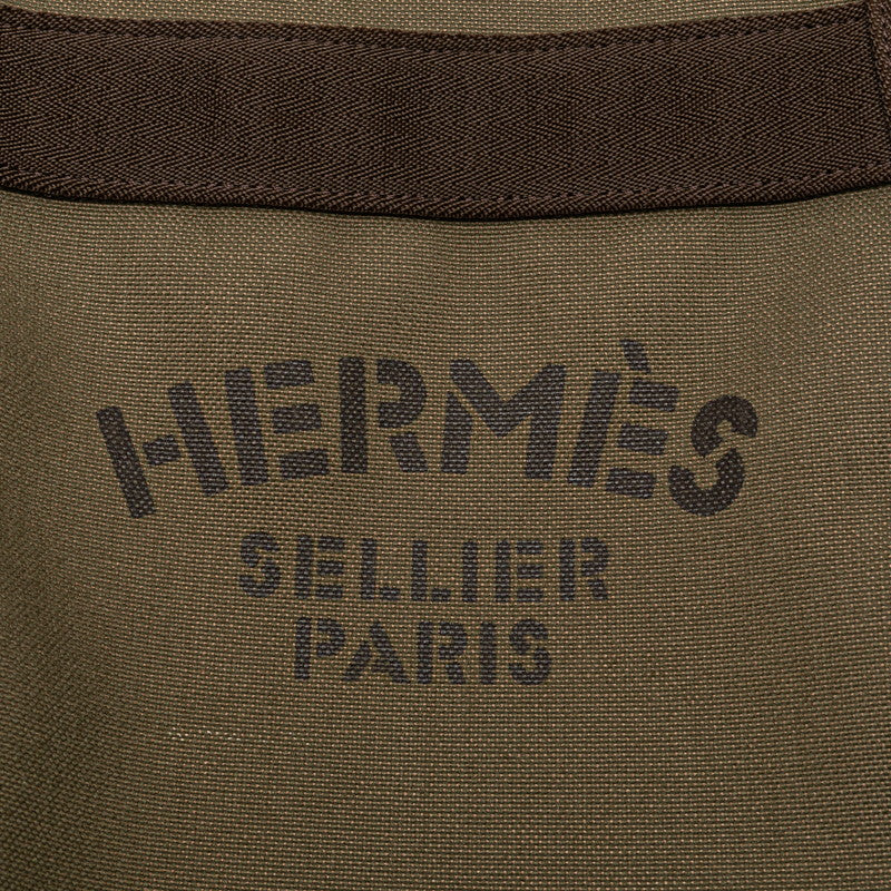 Hermes Canvas Leather Handbag Tote Bag in Very Good Condition