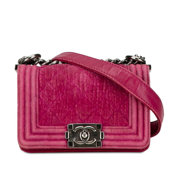 Chanel Boy Chanel Velour Chain Shoulder Bag