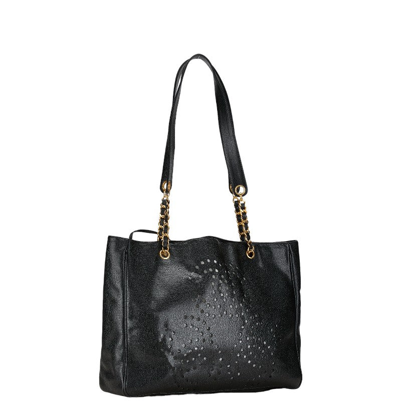 Chanel Caviar Triple Coco Mark Chain Shoulder Tote