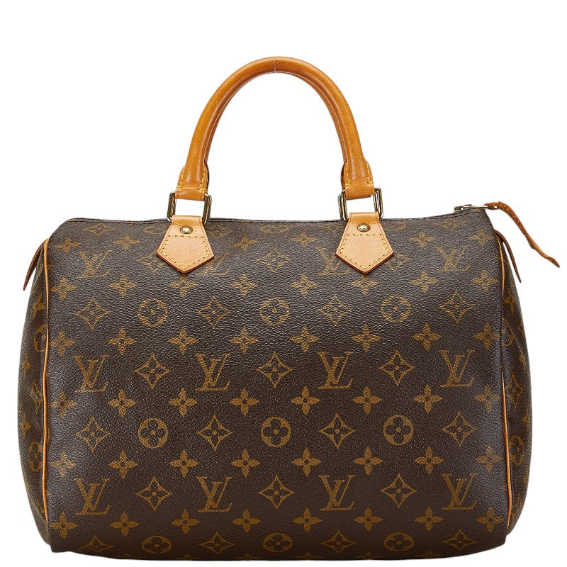 Louis Vuitton Monogram Speedy 30 Handbag M41526 Brown PVC Leather