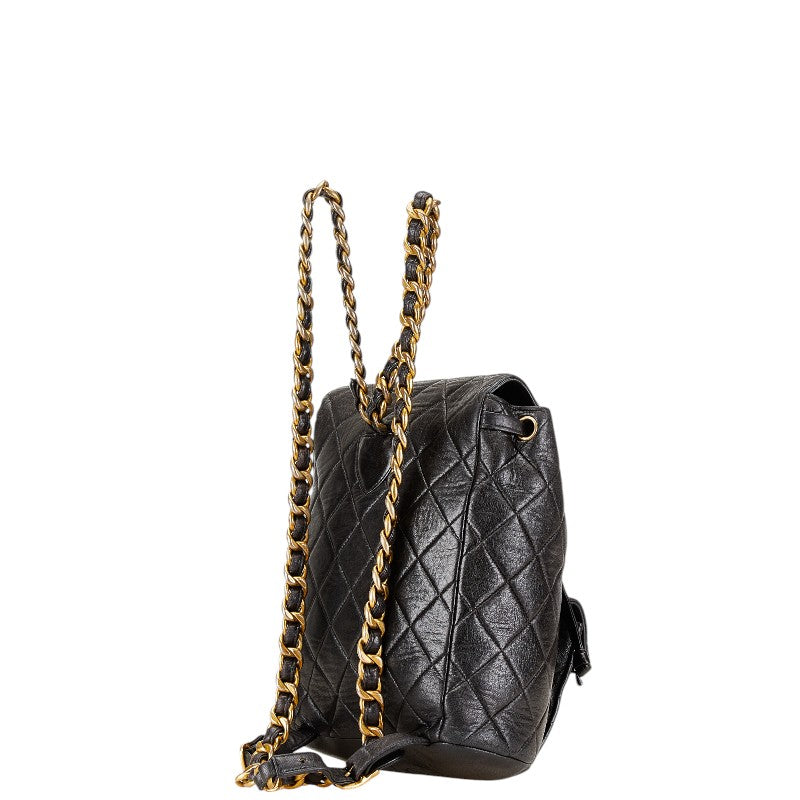 Chanel Matelasse Coco Mark Chain Backpack Black