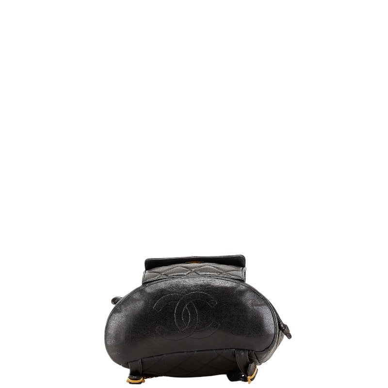 Chanel Matelasse Coco Mark Chain Backpack Black