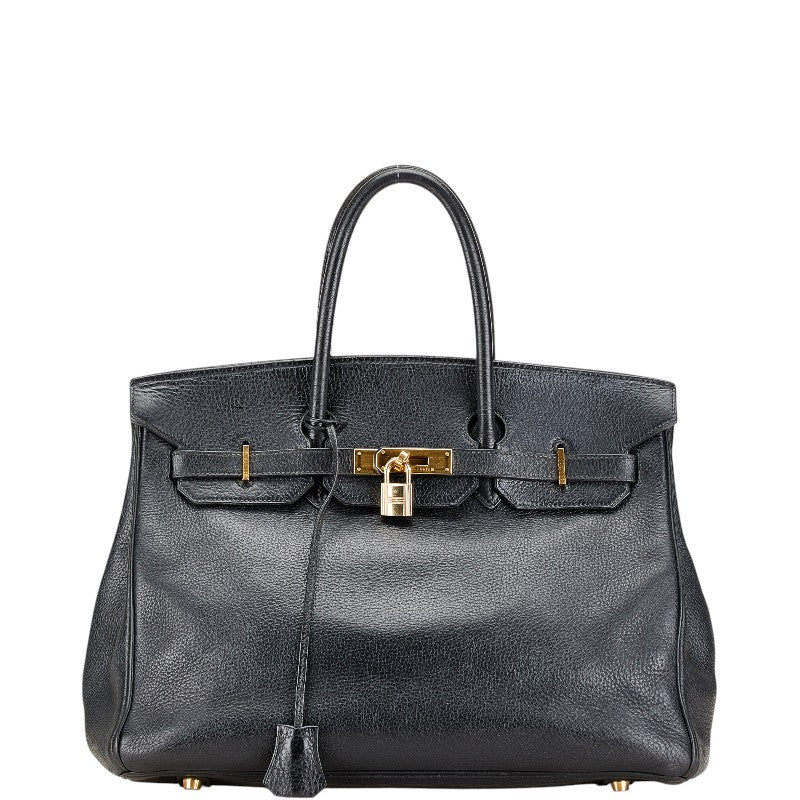 Hermes Birkin 35 Handbag Black Gold Togo