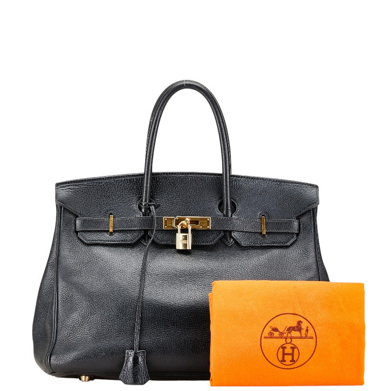 Hermes Birkin 35 Handbag Black Gold Togo