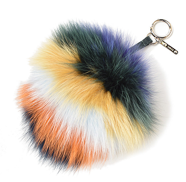 Fendi Fox Fur Calf Leather Keychain Bag Charm in Excellent Condition