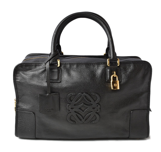 Loewe Amazona 36 Handbag Metallic Black/Gold