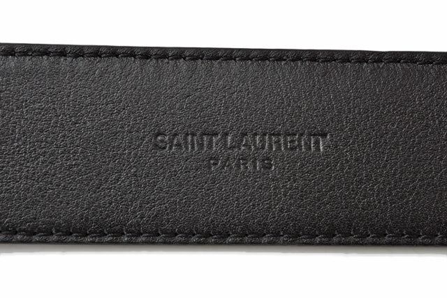 Saint Laurent Smooth Leather Belt Black