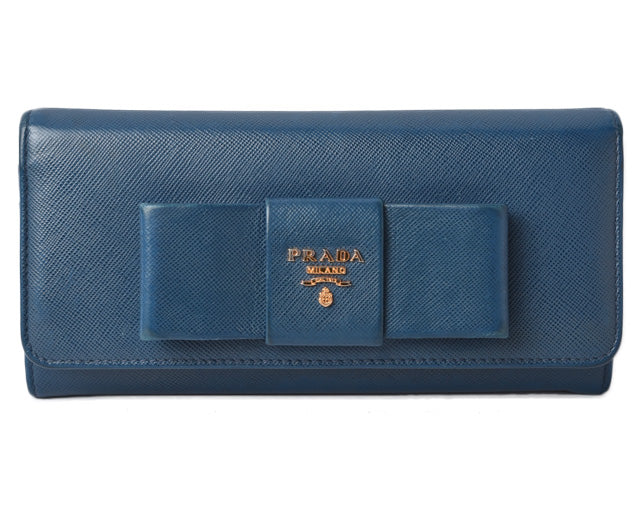 Prada Embossed Leather Long Wallet with Pass Case 1MH132 in Great Condition