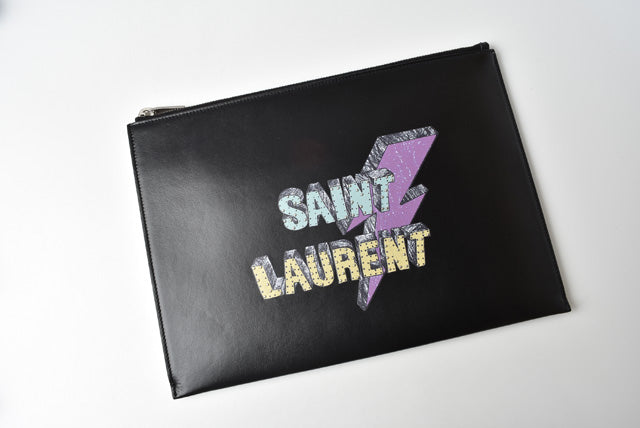 Yves Saint Laurent Leather iPad Mini Clutch Bag in Pristine Condition