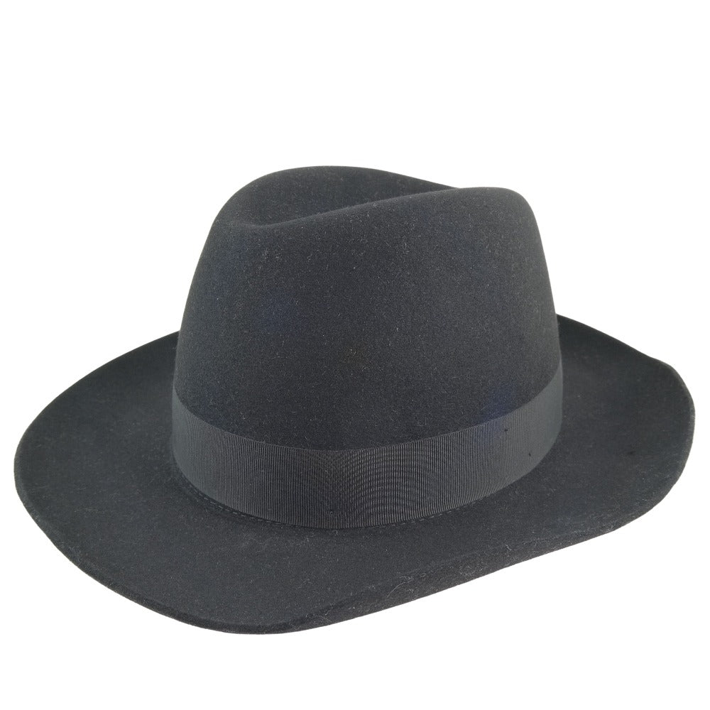 Borsalino Wool Hat with Pin Brooch Black