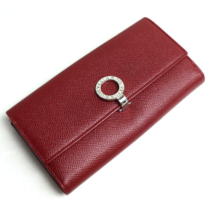 Bvlgari Leather Long Wallet Red 33744