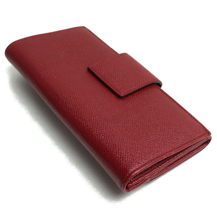 Bvlgari Leather Long Wallet Red 33744