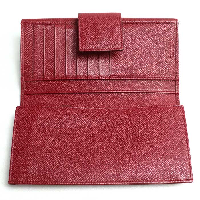 Bvlgari Leather Long Wallet Red 33744