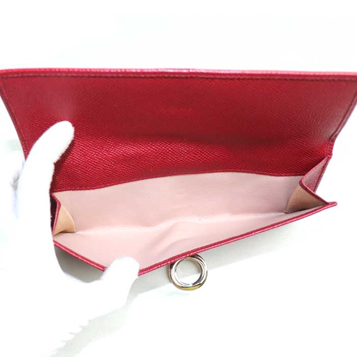 Bvlgari Leather Long Wallet Red 33744