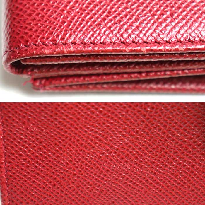 Bvlgari Leather Long Wallet Red 33744