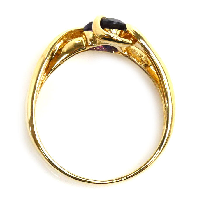 K18YG Yellow Gold Amethyst Heart Ring