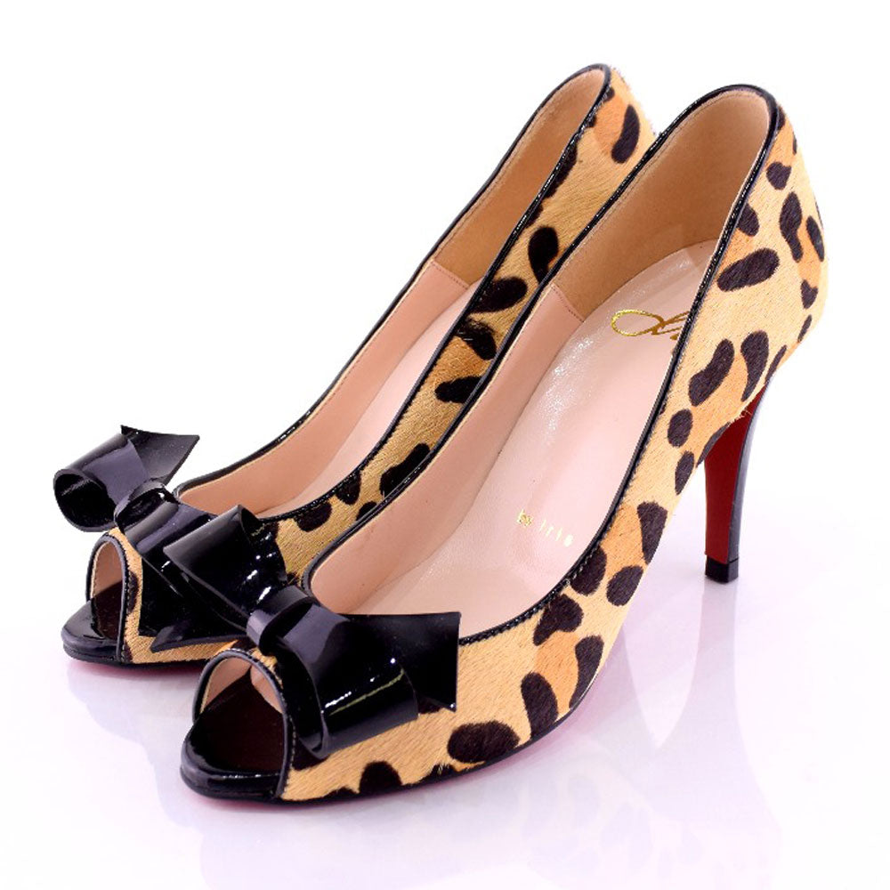 Leather Pumps Leopard Print 35