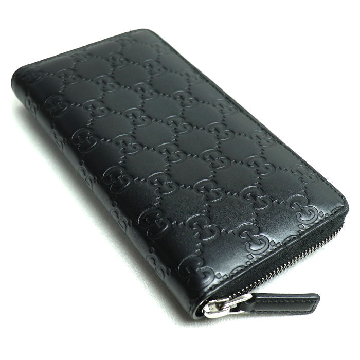 Gucci Leather Signature Zip Around Wallet Black