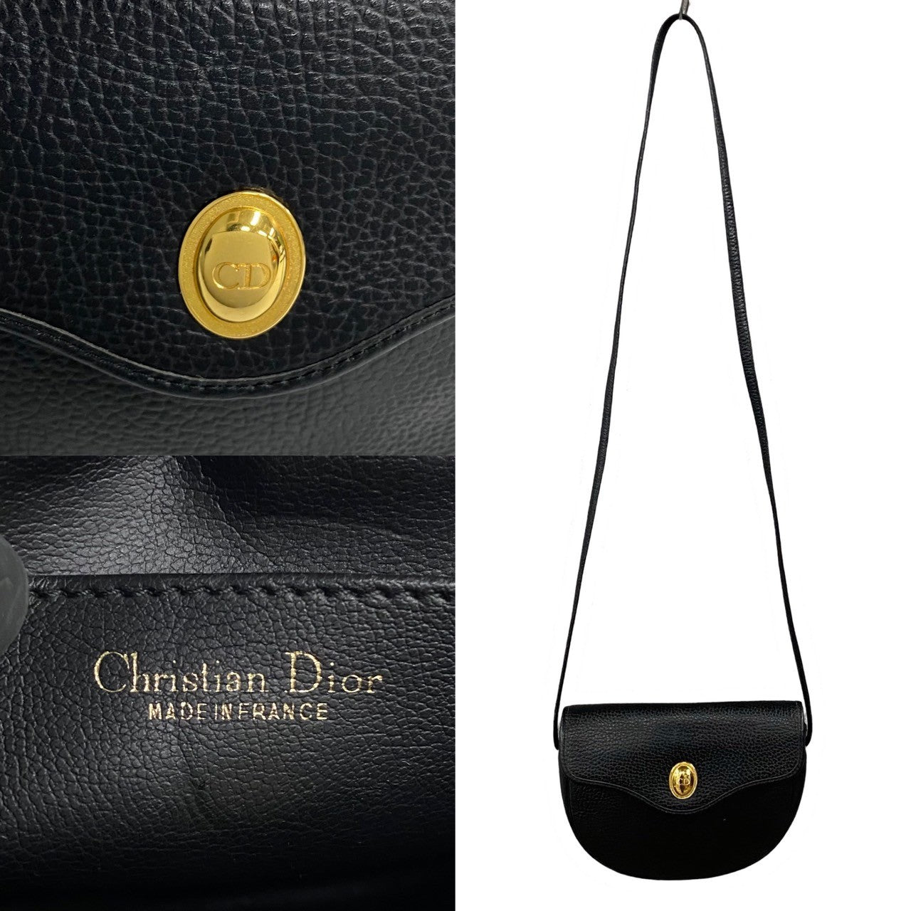 Dior Leather Shoulder Bag Black