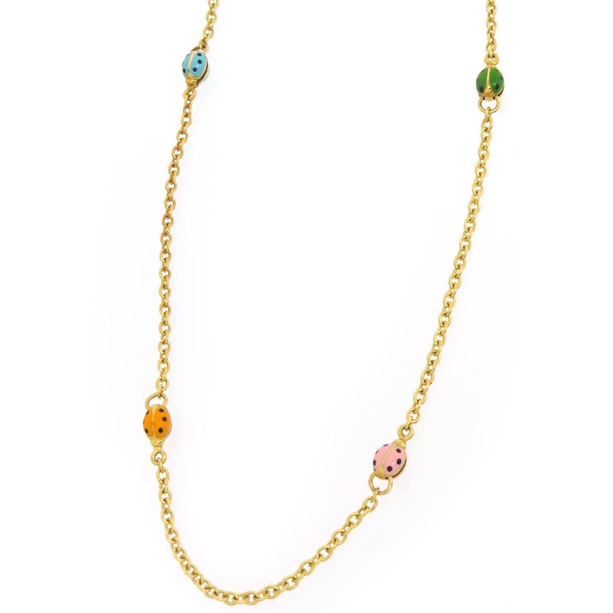 Aaron Basha Ladybug Necklace 750 (K18YG K18WG) for Women -