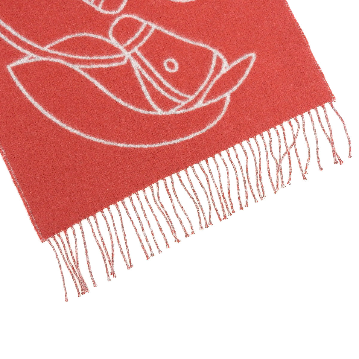 Hermes Cashmere Scarf Red Gray