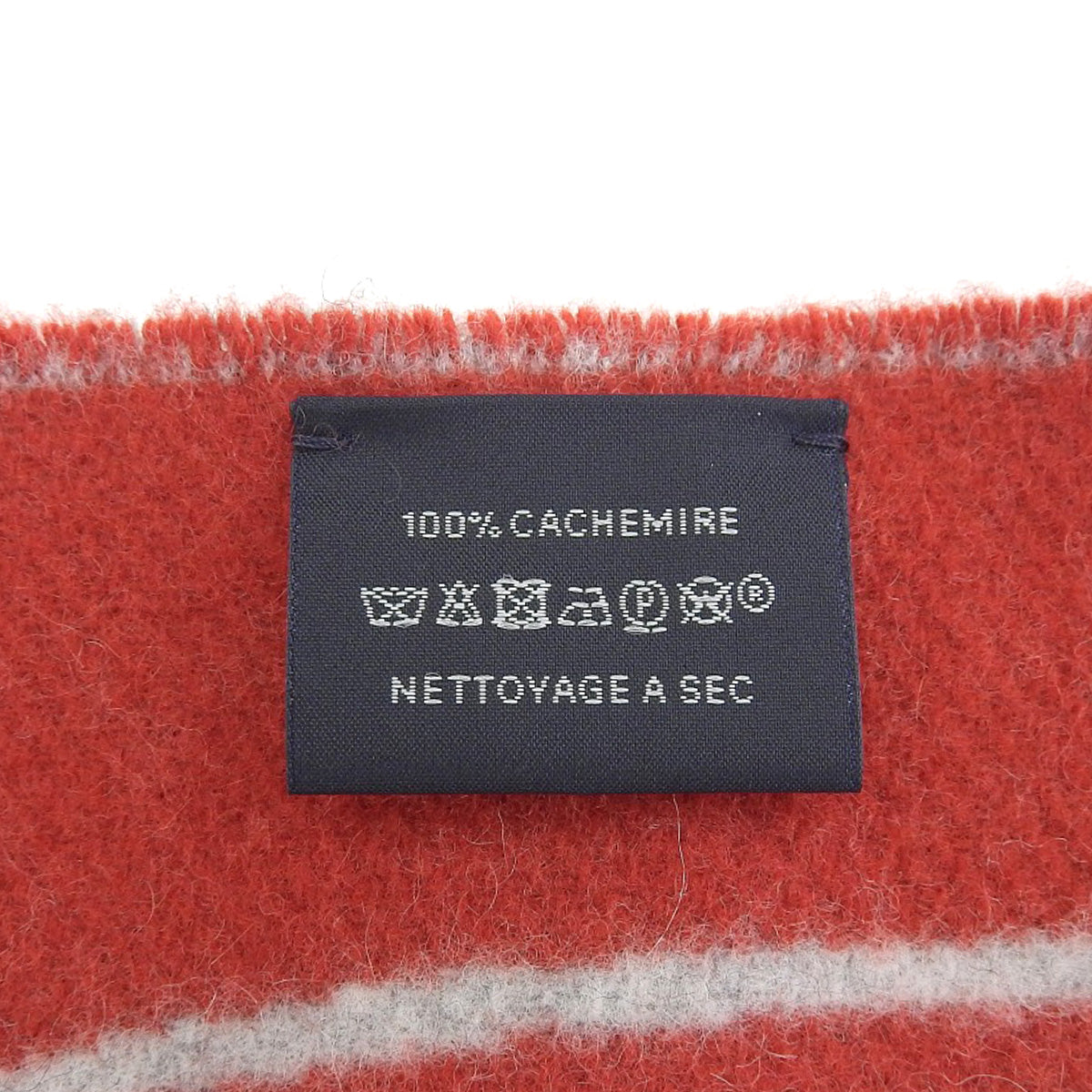 Hermes Cashmere Scarf Red Gray