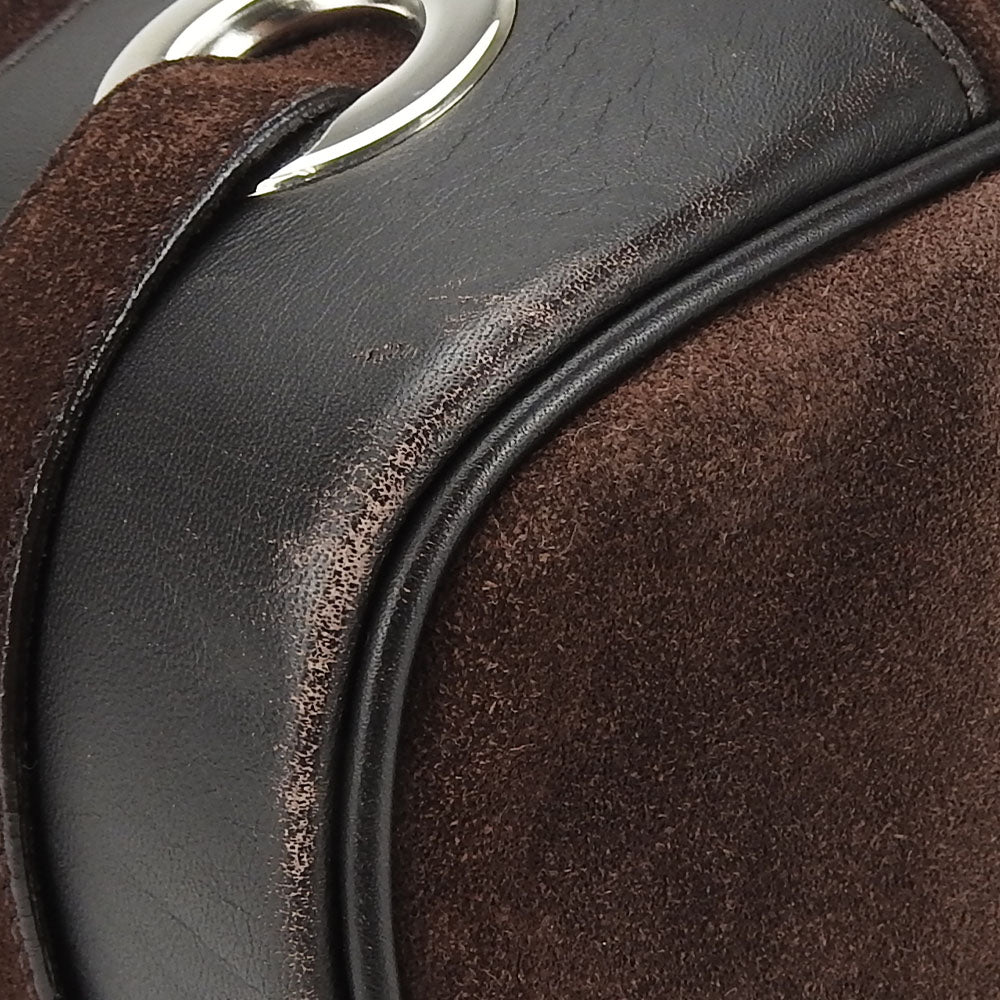 Bally Suede Leather Shoulder Bag Brown